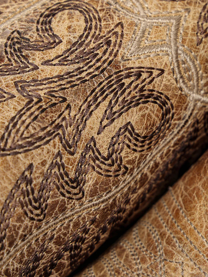 A5009 - WOMEN'S SAND EMBROIDERY WITH METALLIC BEADED WELT SNIP TOE TALL TOP COWBOY BOOT