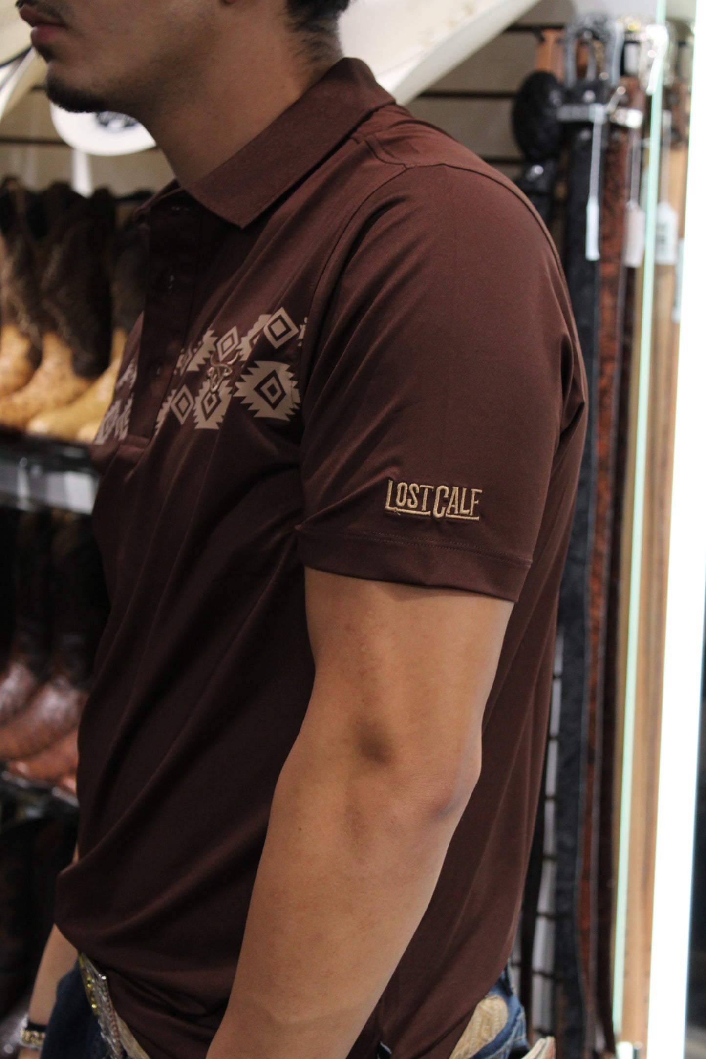 Aztec Polo - Dark Brown