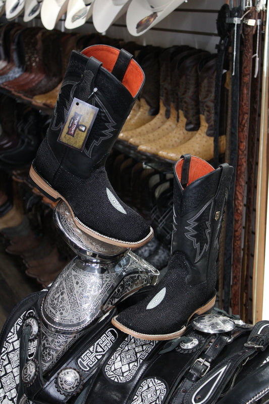 Exotic Stingray Square Toe Cowboy Boot