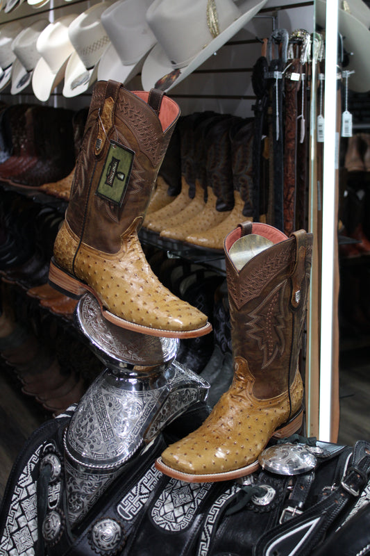 Ostrich Square Toe Cowboy Boot - Orix