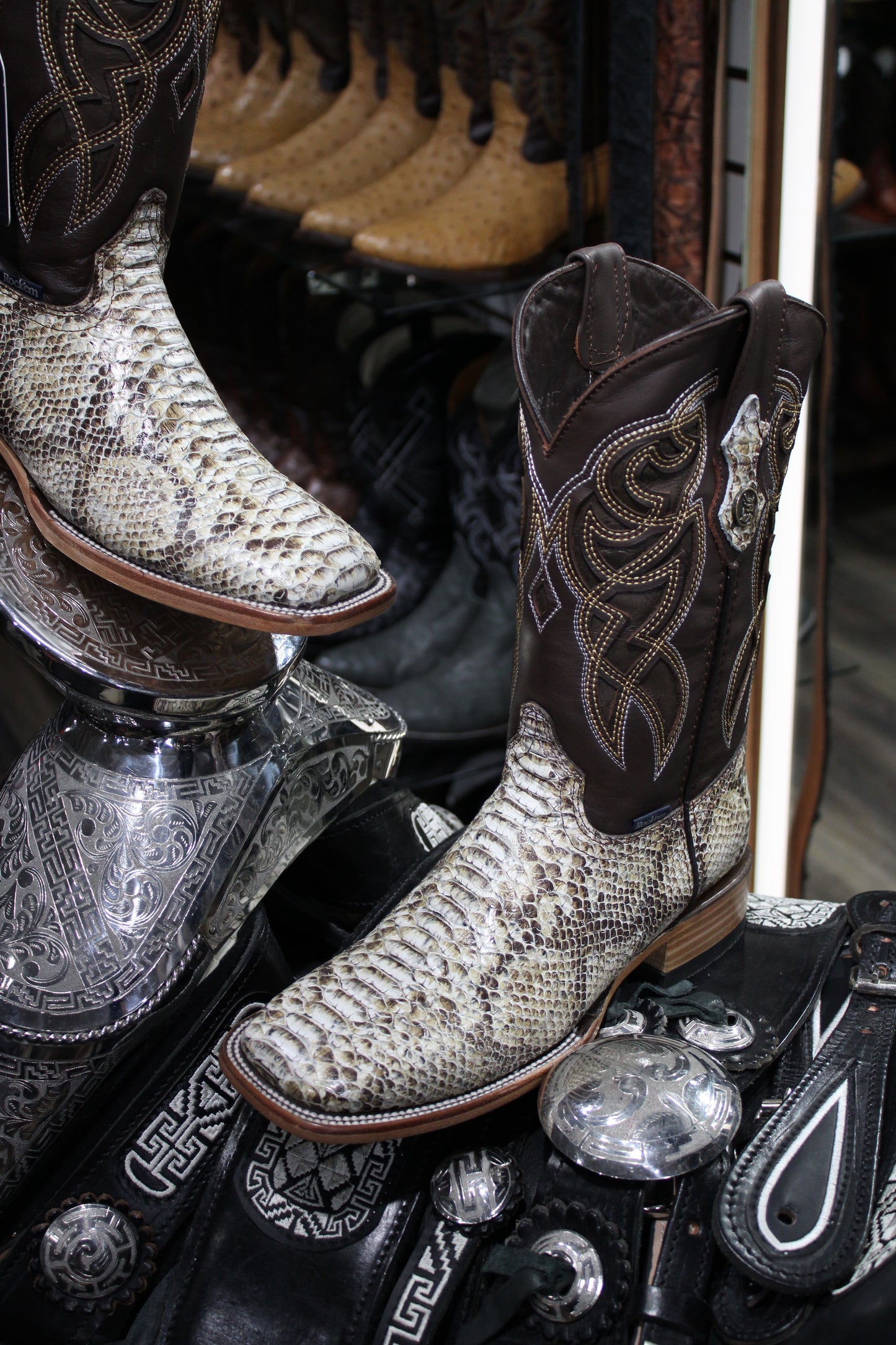 Python Square Toe Cowboy Boot - Arena