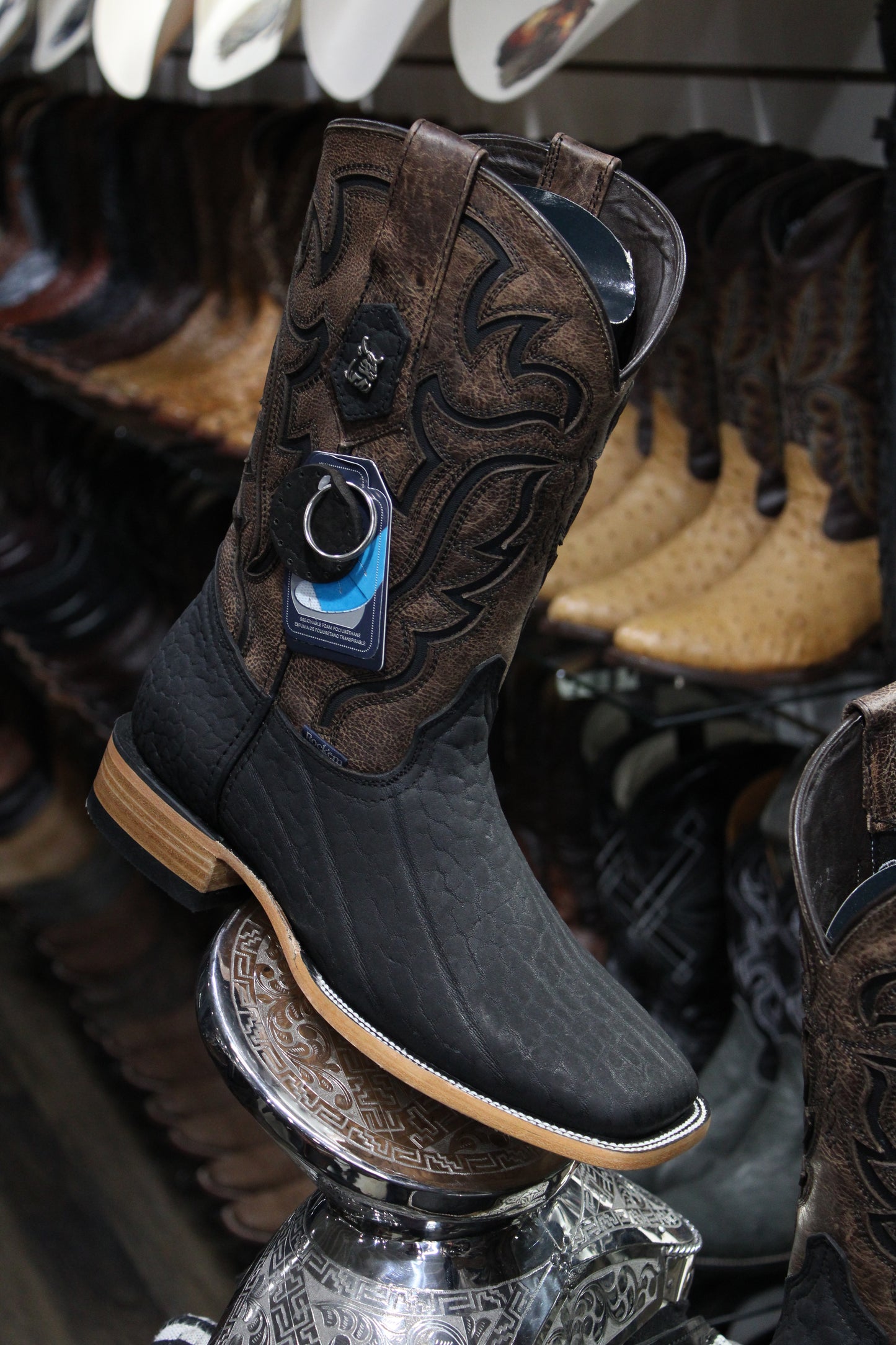 Cuello De Toro Square Toe Cowboy Boot - Negro