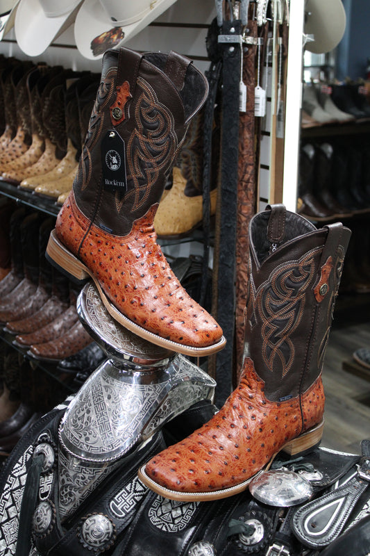 Ostrich Ranch Square Toe Cowboy Boot - Shedron