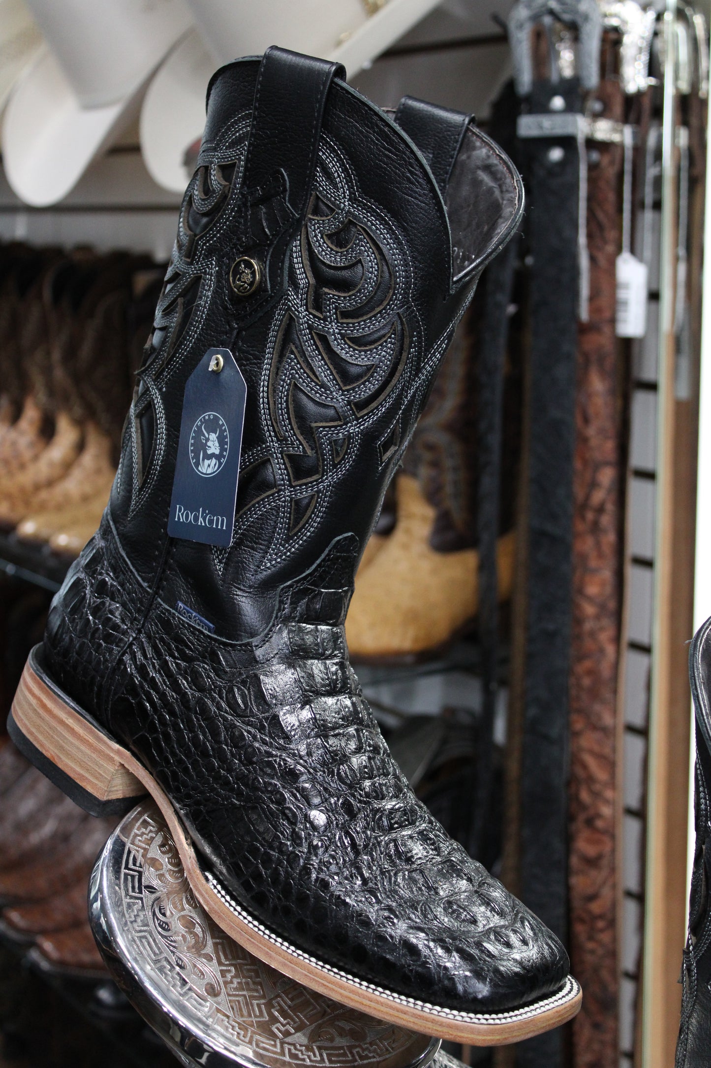 Fuscus Square Toe Cowboy Boot - Negro
