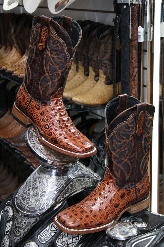 Caiman Hornback Square Toe Cowboy Boot - Shedron