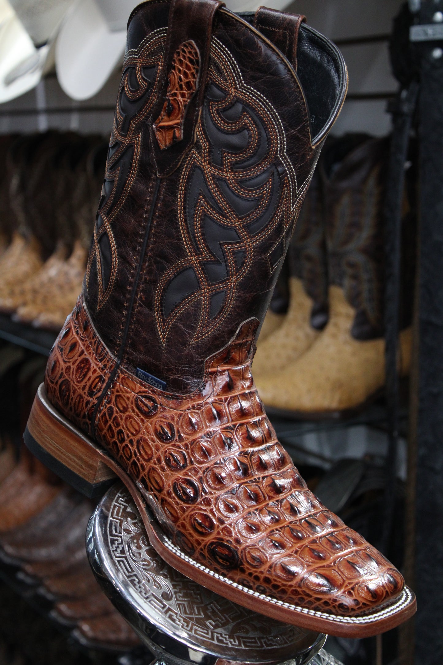 Caiman Hornback Square Toe Cowboy Boot - Shedron