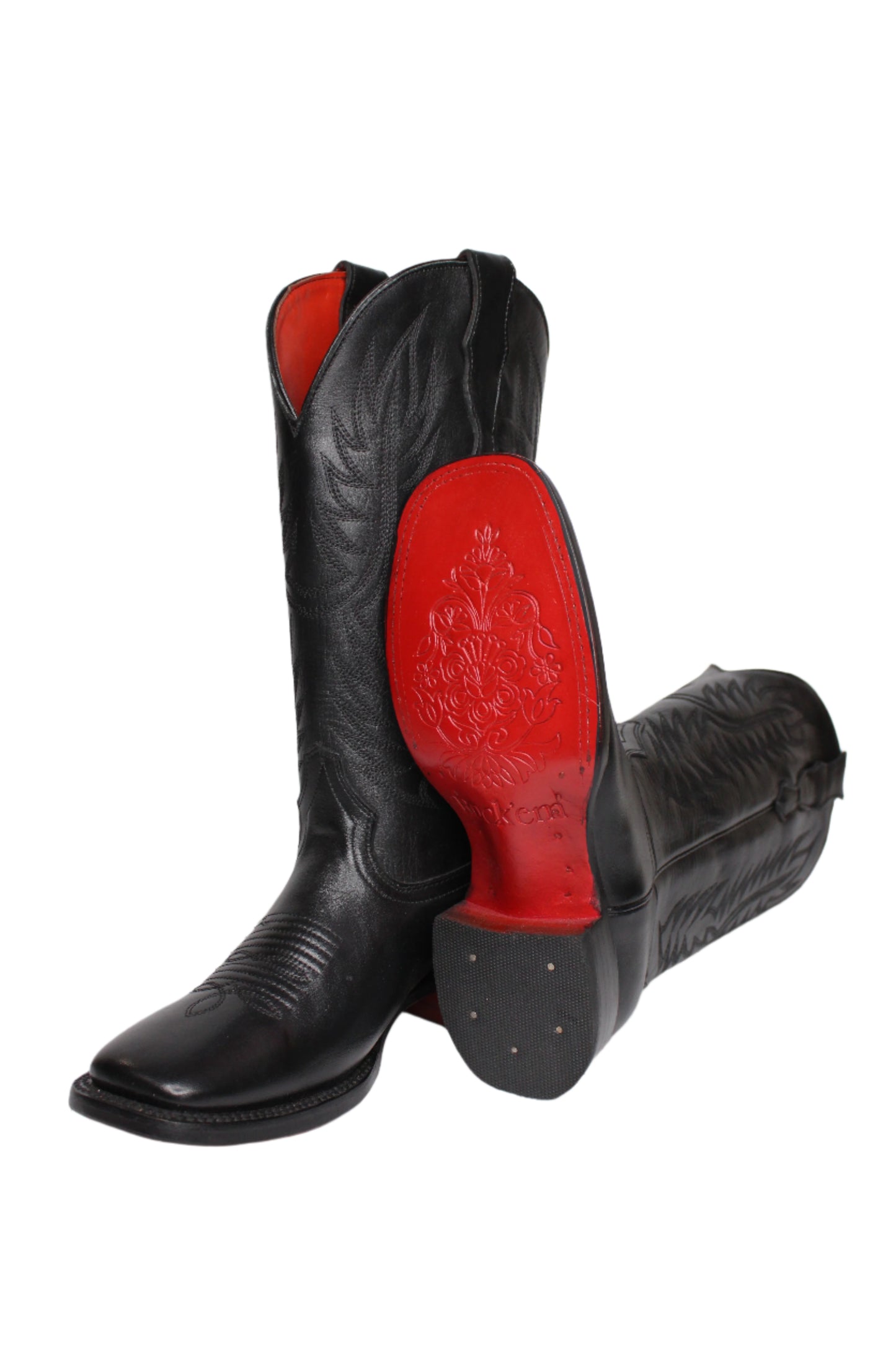 Alexa X Red Bottom Square Toe Cowgirl Boot