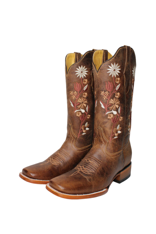 Flores Gasca Capuchino Square Toe Cowgirl Boot