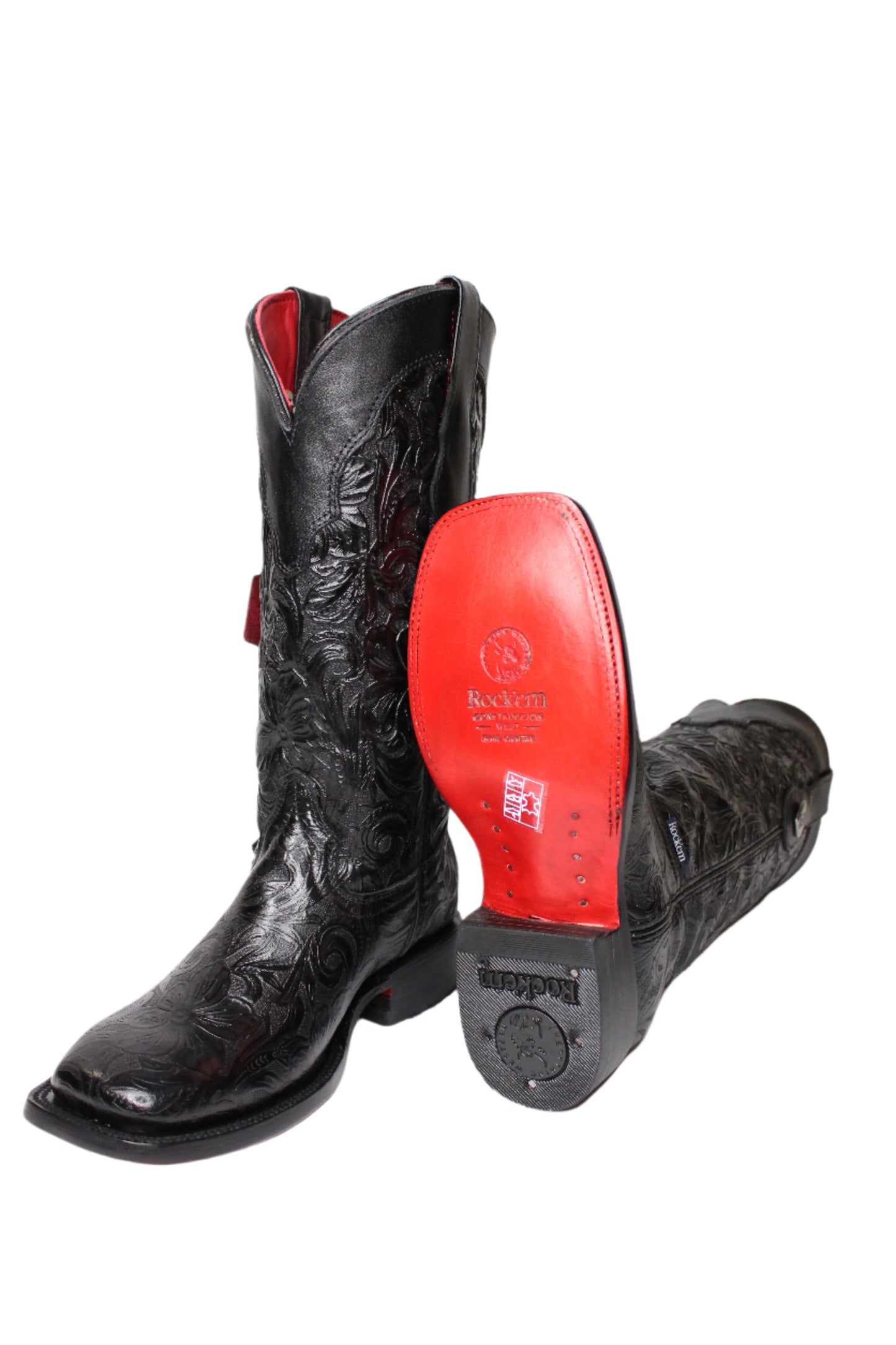Ruby Cincelado Red Bottom Square Toe Cowgirl Boot