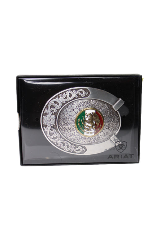 Ariat Oval Buckle Horseshoe Mexico Flag