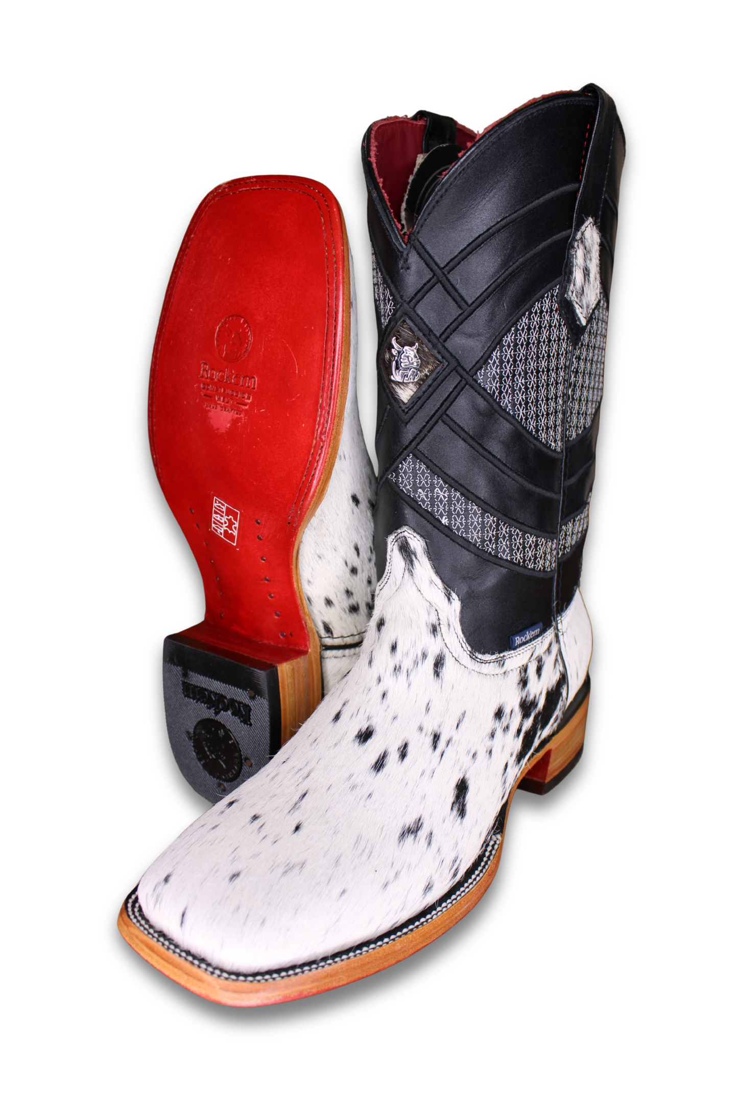 Cattleman Cowhide Red Bottom Square Toe Cowboy Boot Size 11
