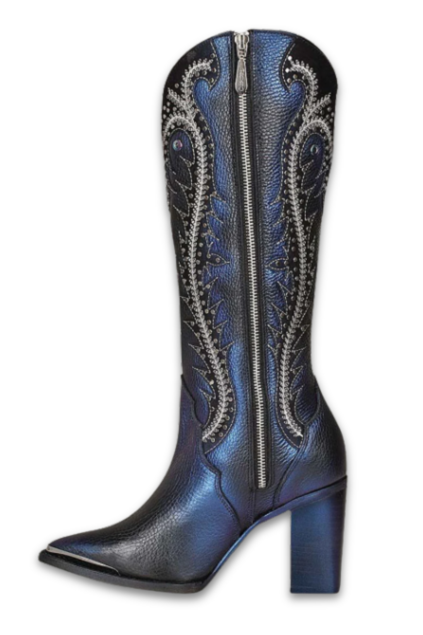 Tall Western Style Blued Boot