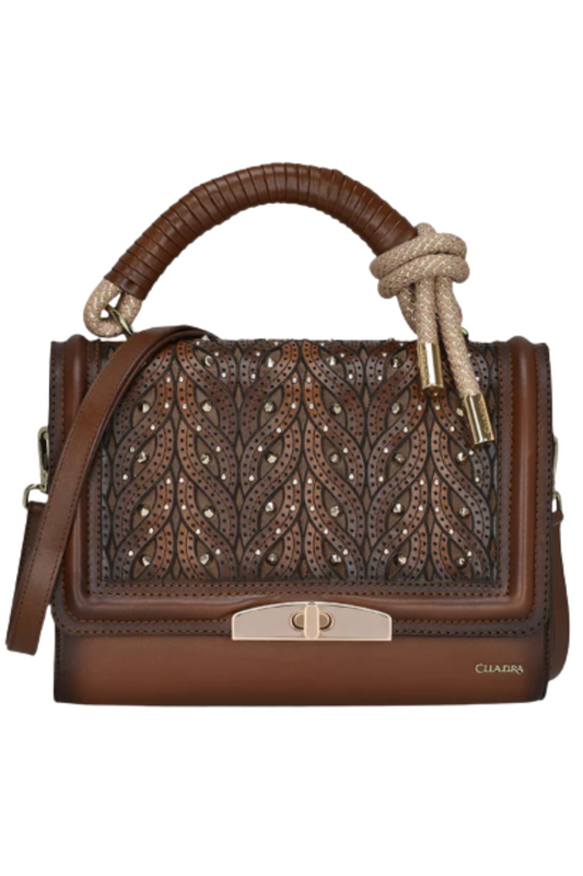 Brown Handcrafted Top Handle Handbag