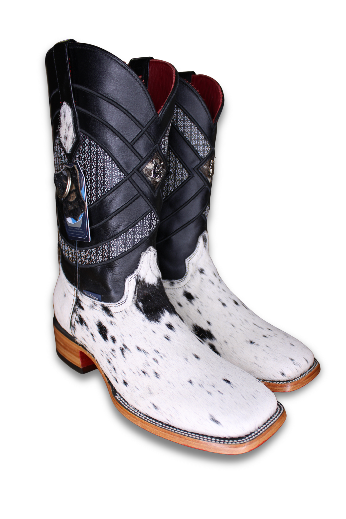 Cattleman Cowhide Red Bottom Square Toe Cowboy Boot Size 11