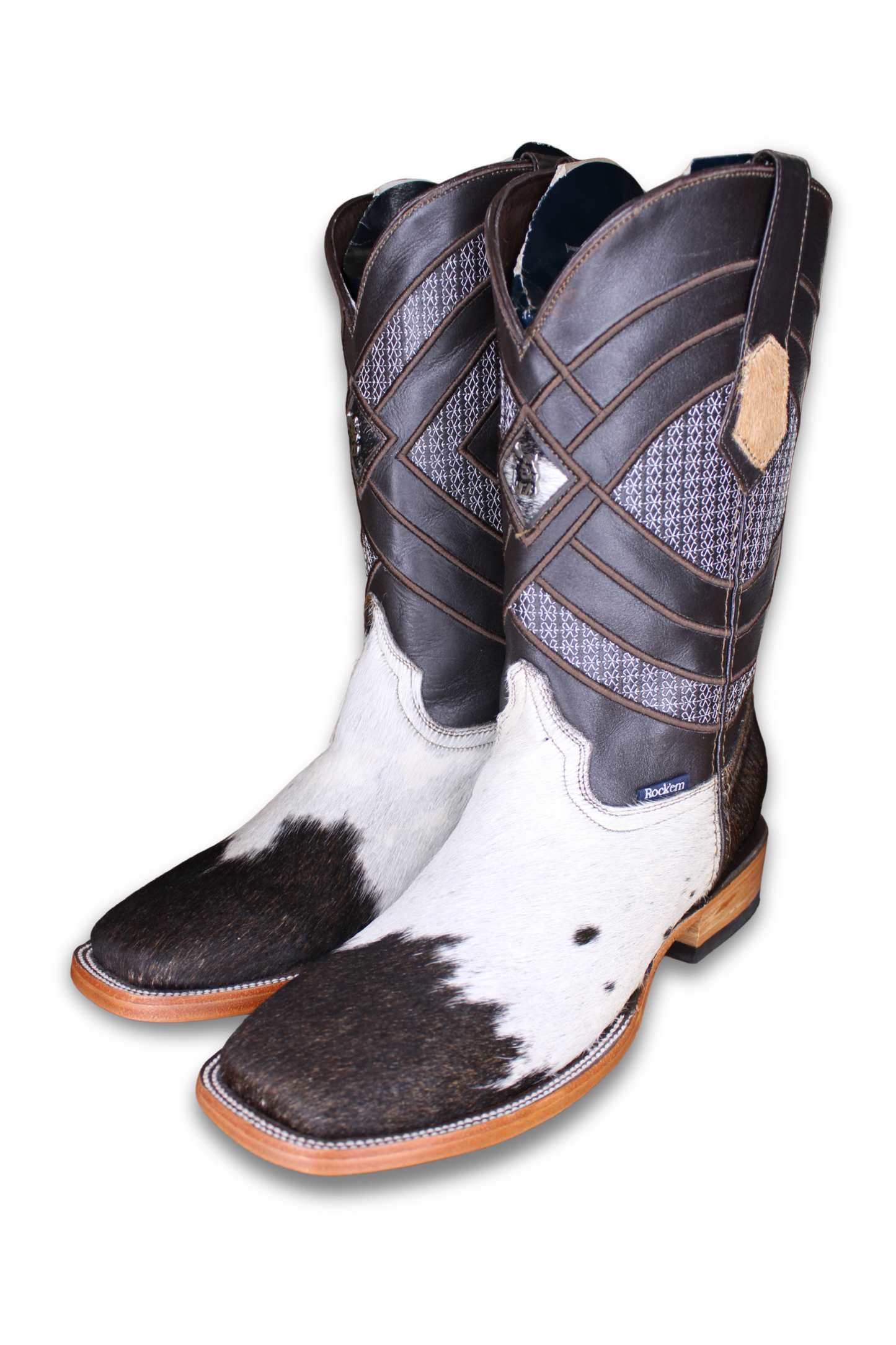 Cattleman Cowhide Square Toe Cowboy Boot Size 9