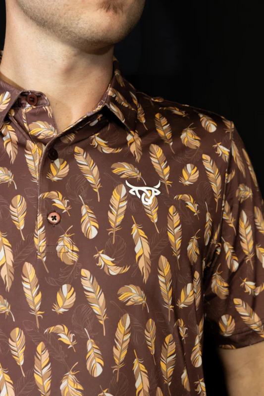Brown Feathers Performance Polo
