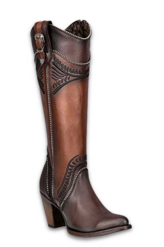Honey Embroidered Knee-High Boot