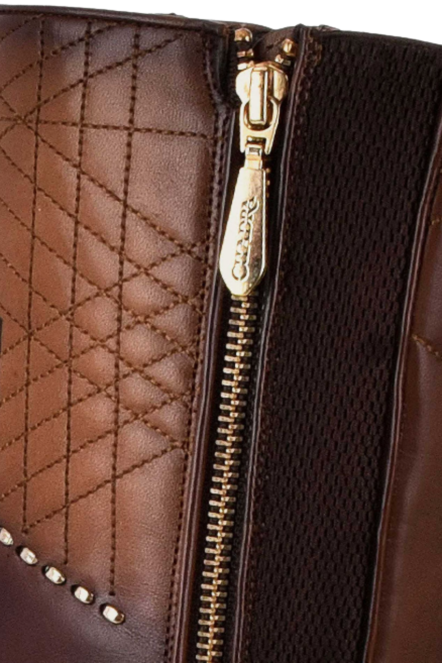Tall Engraved Brown Exotic Boot