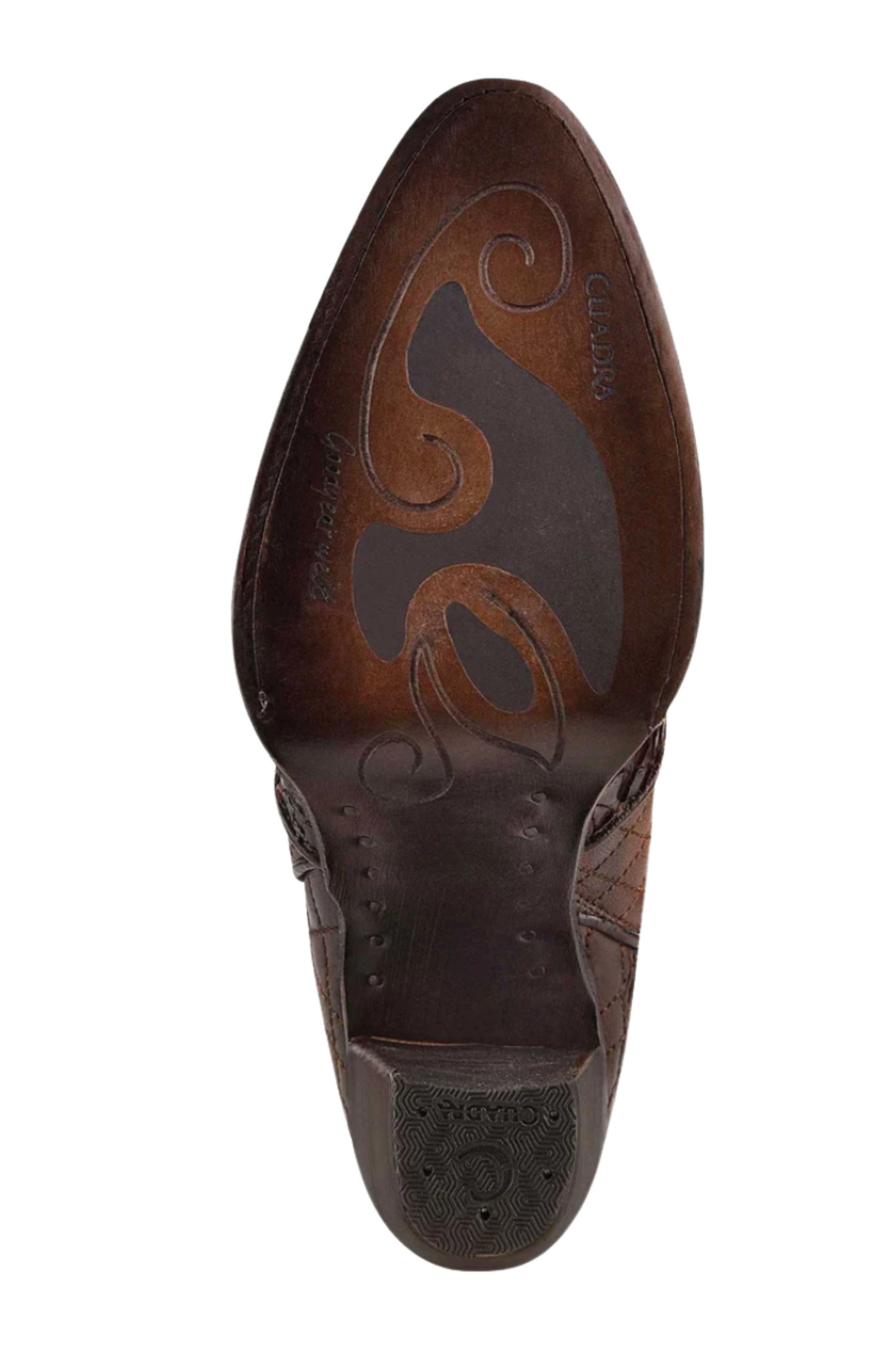 Tall Engraved Brown Exotic Boot
