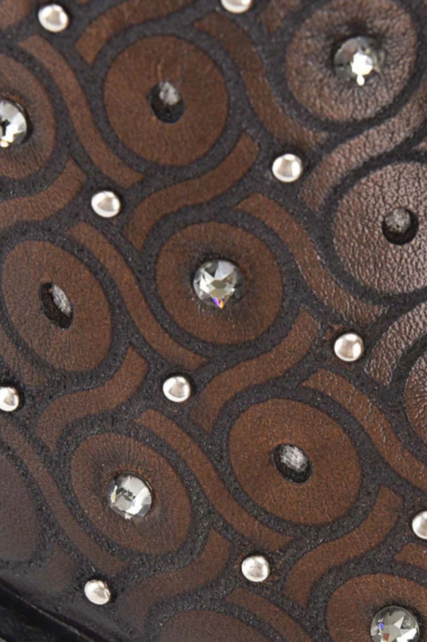 Tall Dark Brown Boot With Crystals