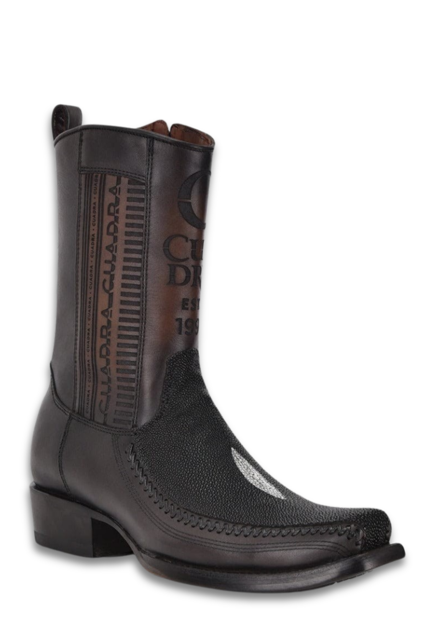 Engraved Black Stingray Cowboy Boot