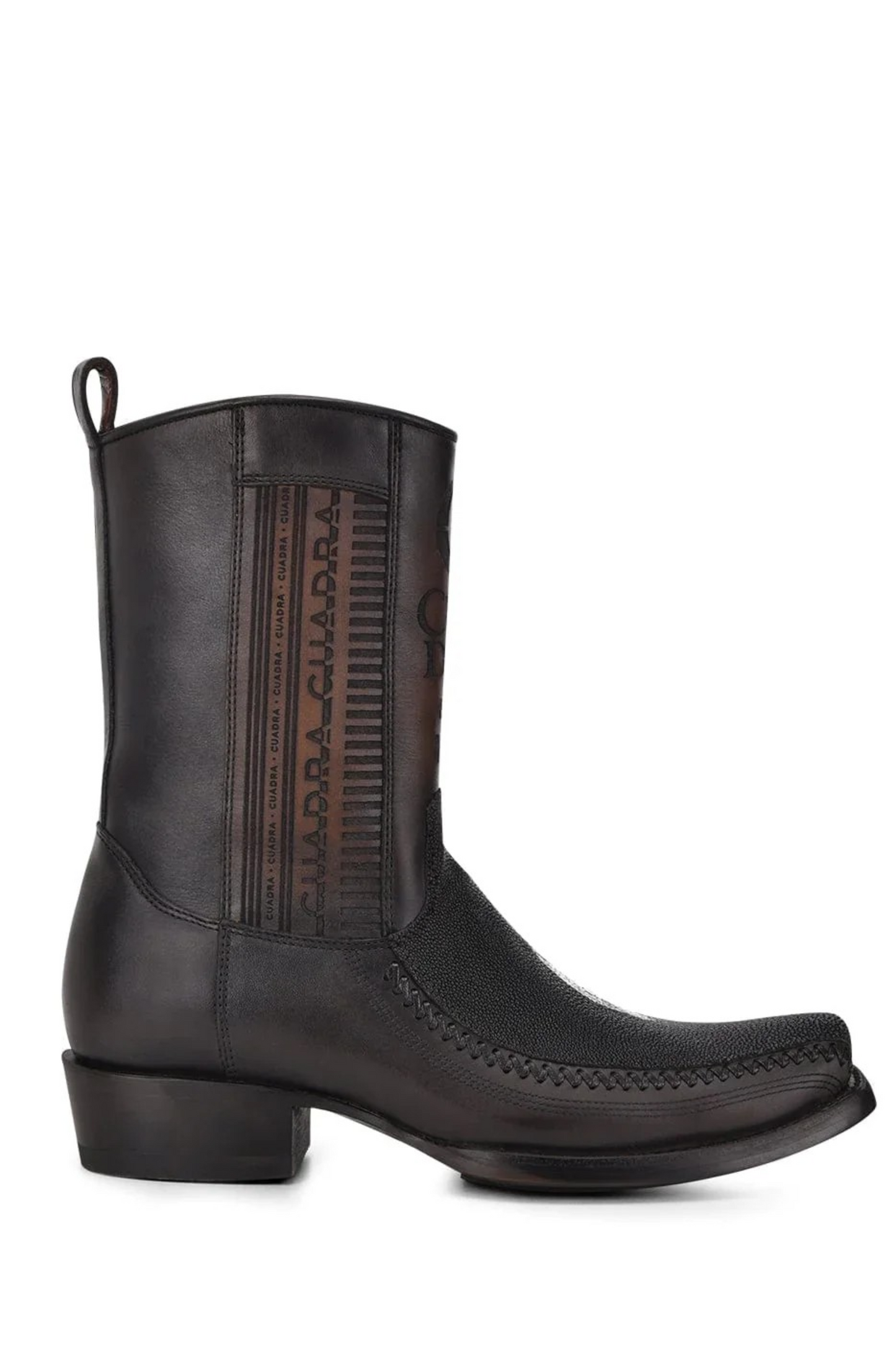 Engraved Black Stingray Cowboy Boot