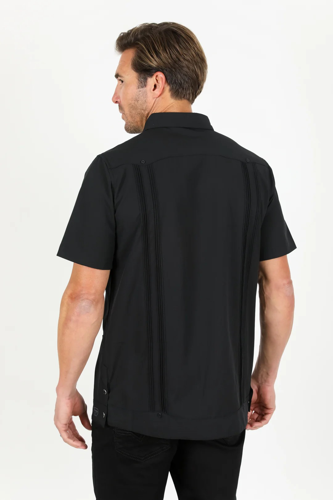 Men's Modern Black GUAYABERA Shirt